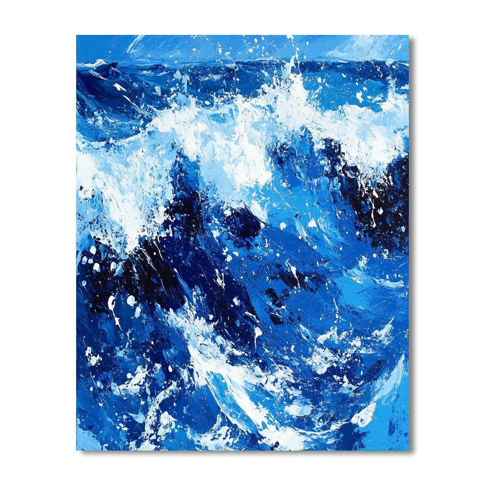 Jackson Pollock Inspired Ocean Waves Energy Number painting
