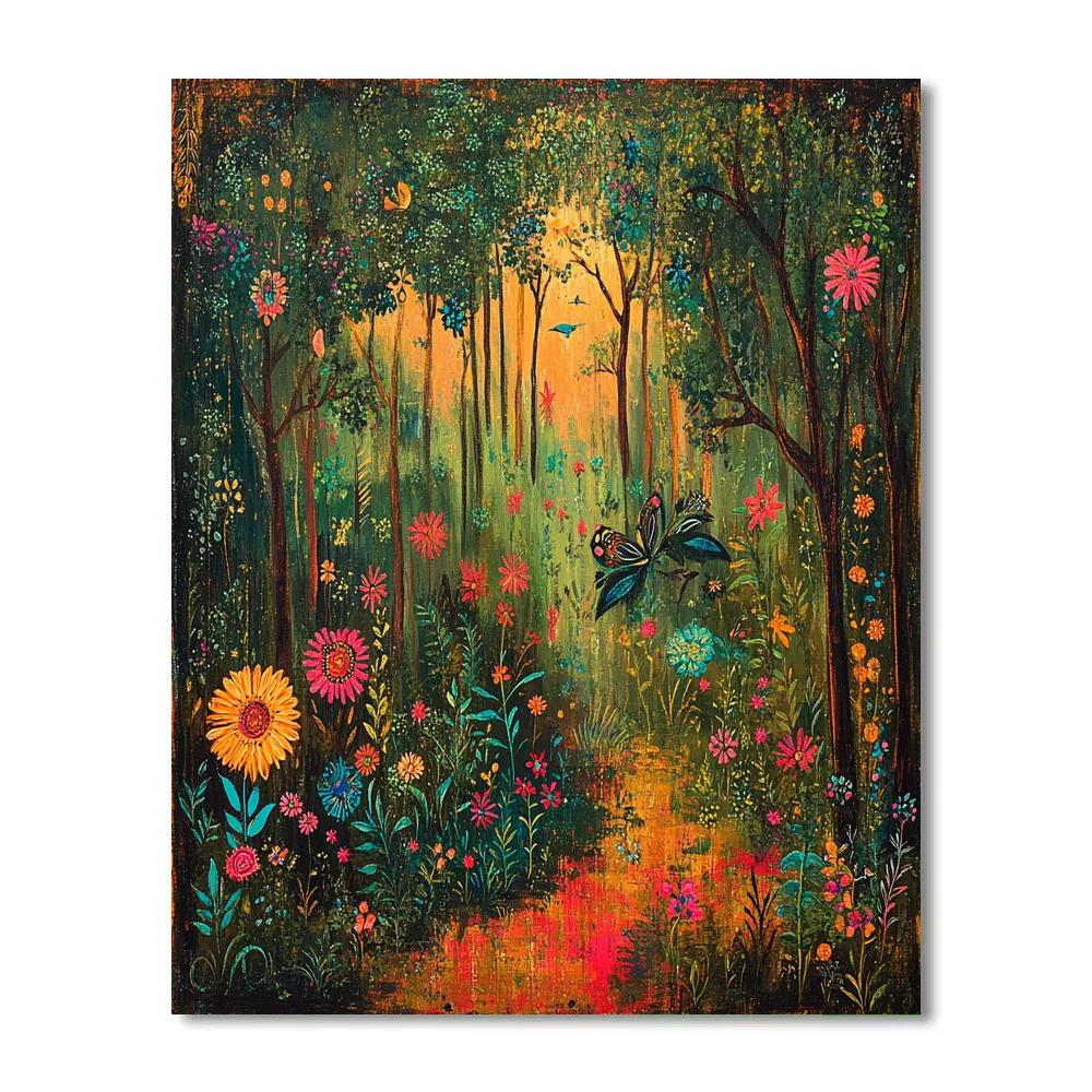 Frida Kahlo Inspired Mythological Forest Paint by numbers art
