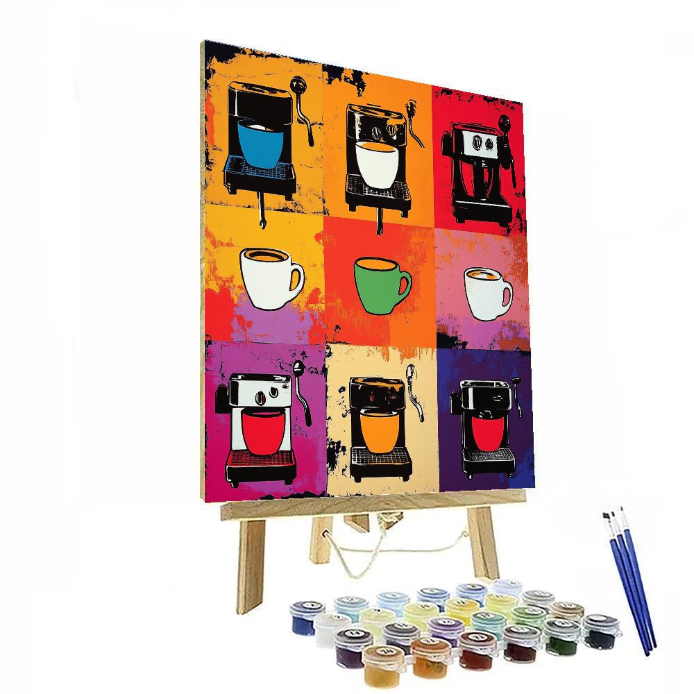 Andy Warhol Inspired Pop Art Coffee Culture paint by number