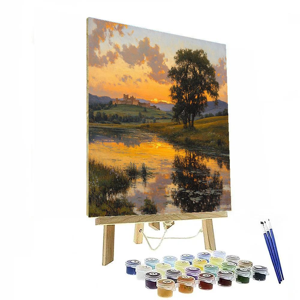 Claude Lorrain Inspired Romantic Sunset Landscape Paint by numbers kits