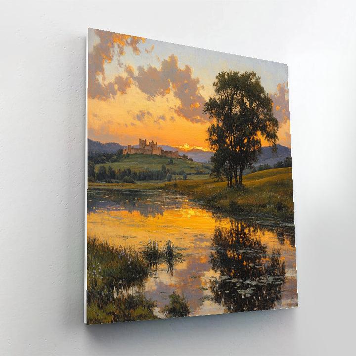 Claude Lorrain Inspired Romantic Sunset Landscape Paint by numbers kits