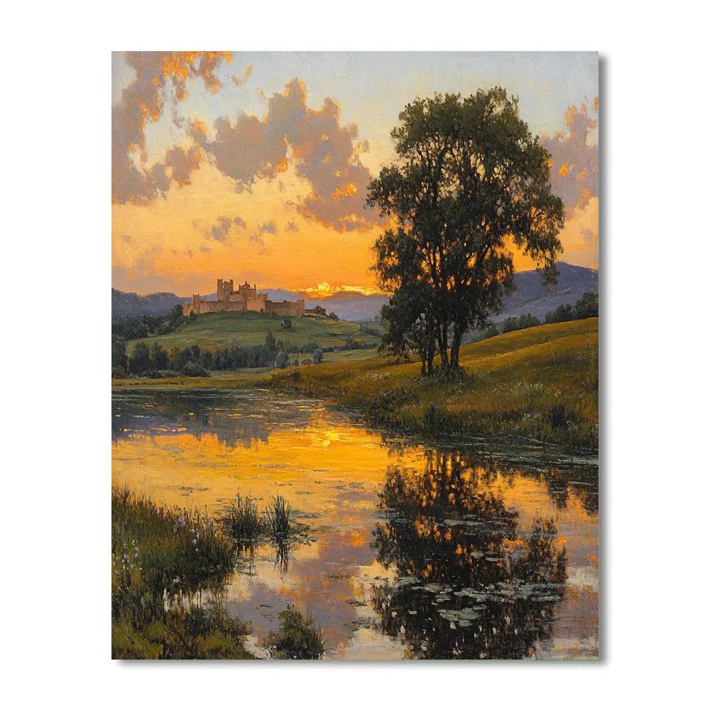 Claude Lorrain Inspired Romantic Sunset Landscape Paint by numbers kits