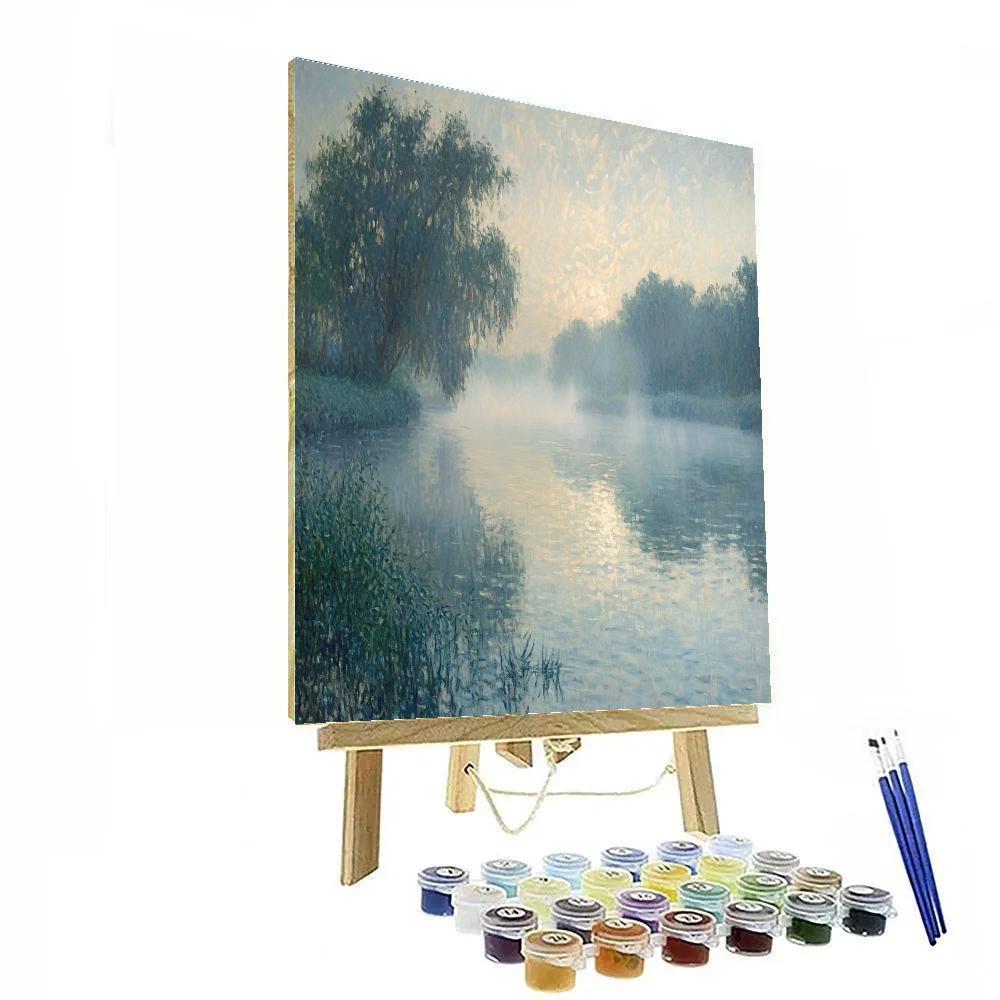 Monet Inspired Misty River Morning DIY paint by numbers
