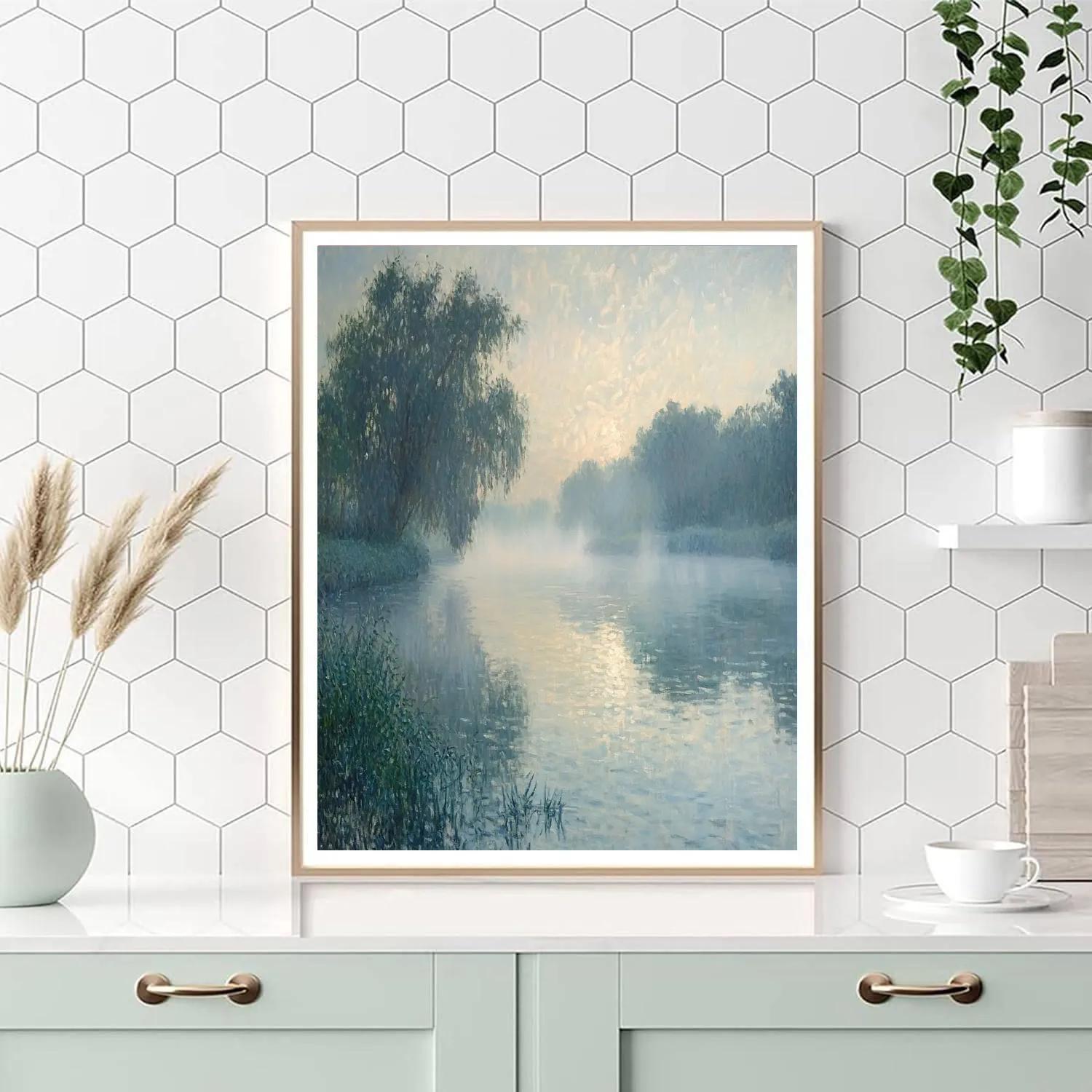 Monet Inspired Misty River Morning DIY paint by numbers