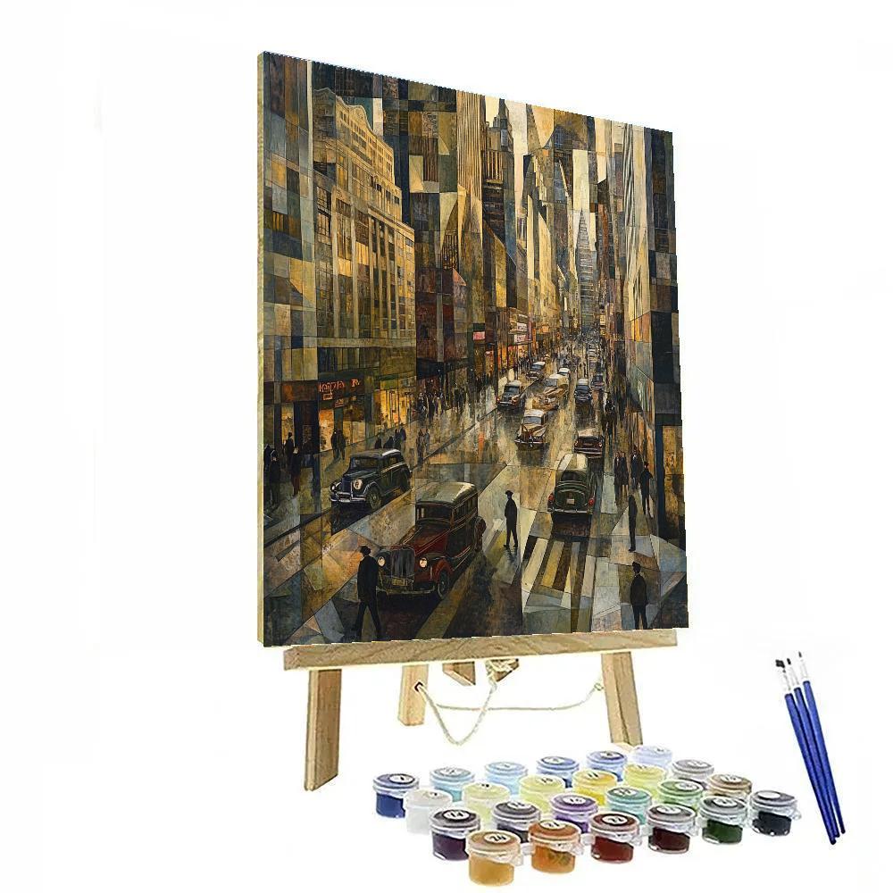 Picasso Inspired Cubist City Streets Number painting