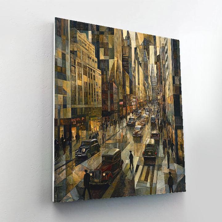 Picasso Inspired Cubist City Streets Number painting