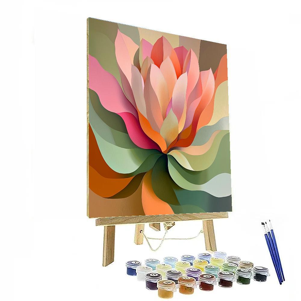 Georgia O’Keeffe Inspired Abstract Cactus Bloom paint by numbers