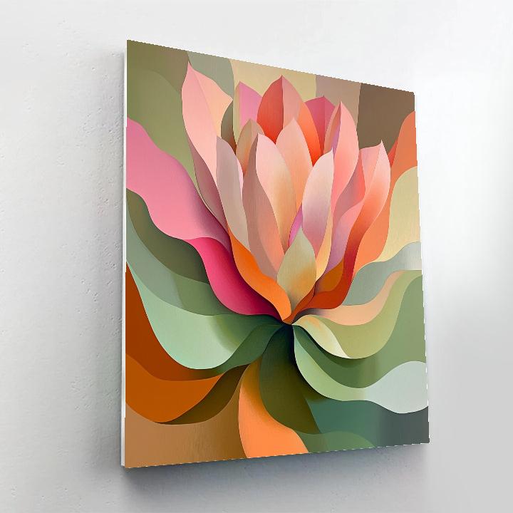 Georgia O’Keeffe Inspired Abstract Cactus Bloom paint by numbers