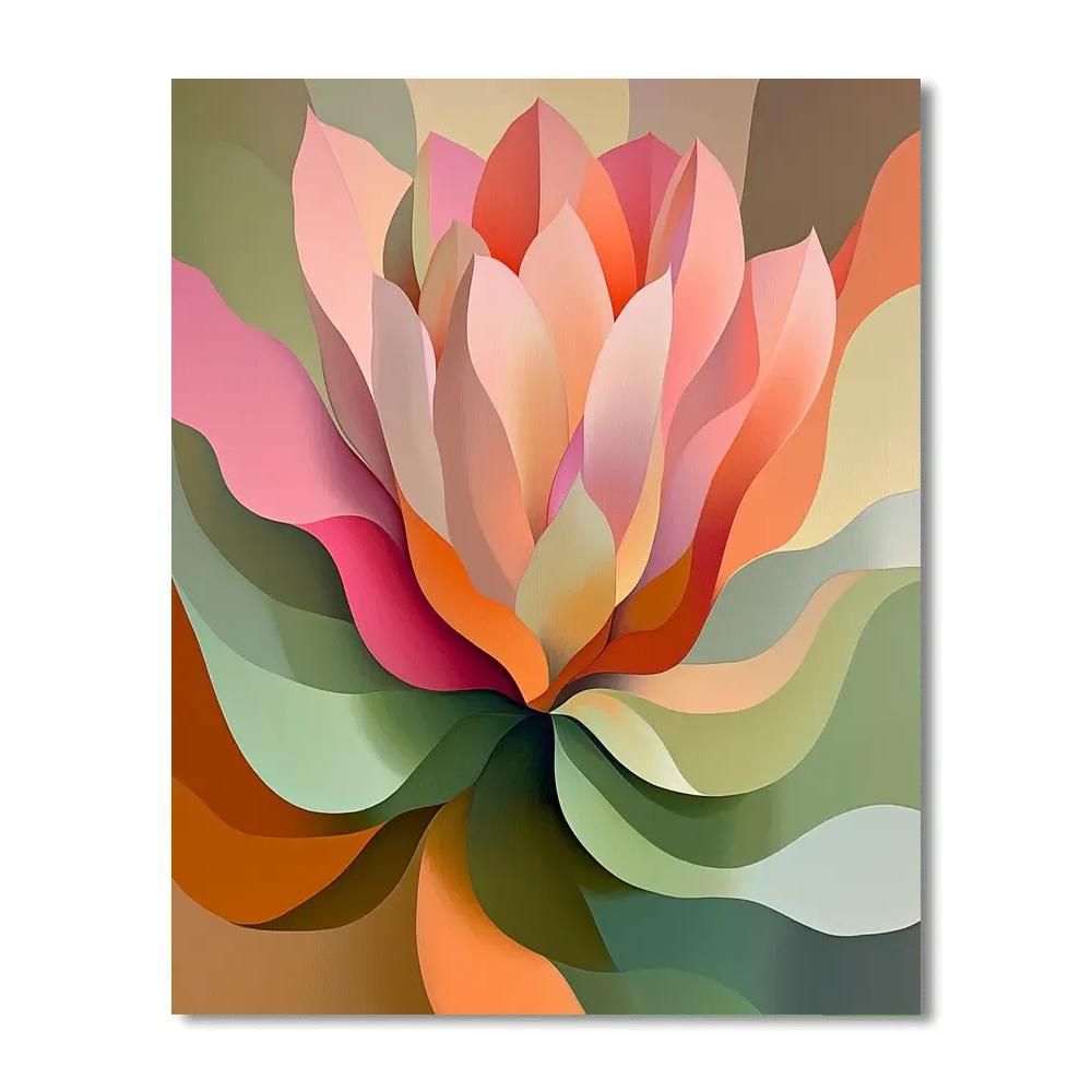 Georgia O’Keeffe Inspired Abstract Cactus Bloom paint by numbers