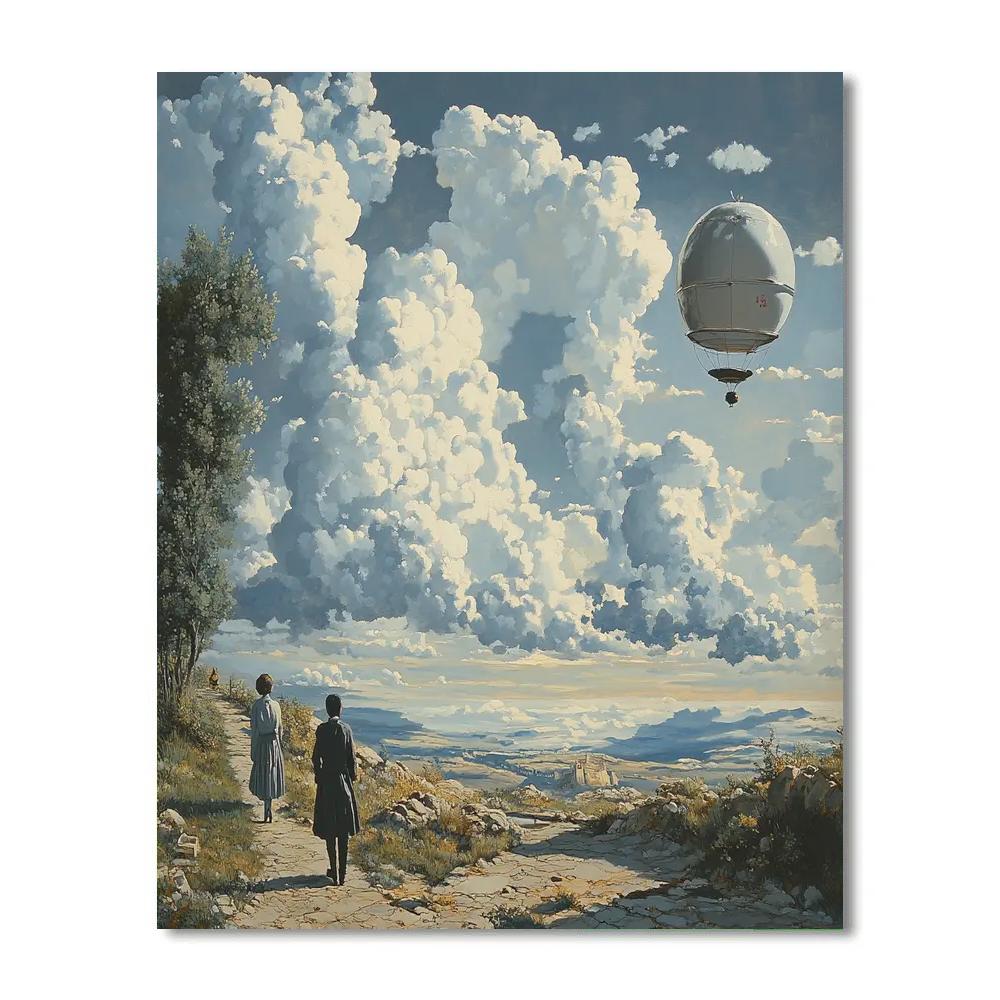 Rene Magritte Inspired Surreal Cloudscape Paint by numbers kits