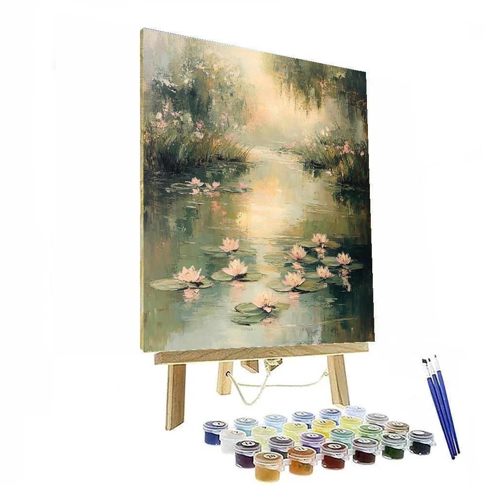 Edgar Degas Inspired Morning Light On Water Lilies Numbered painting kits
