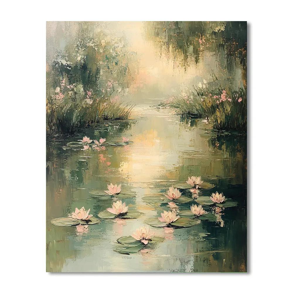 Edgar Degas Inspired Morning Light On Water Lilies Numbered painting kits