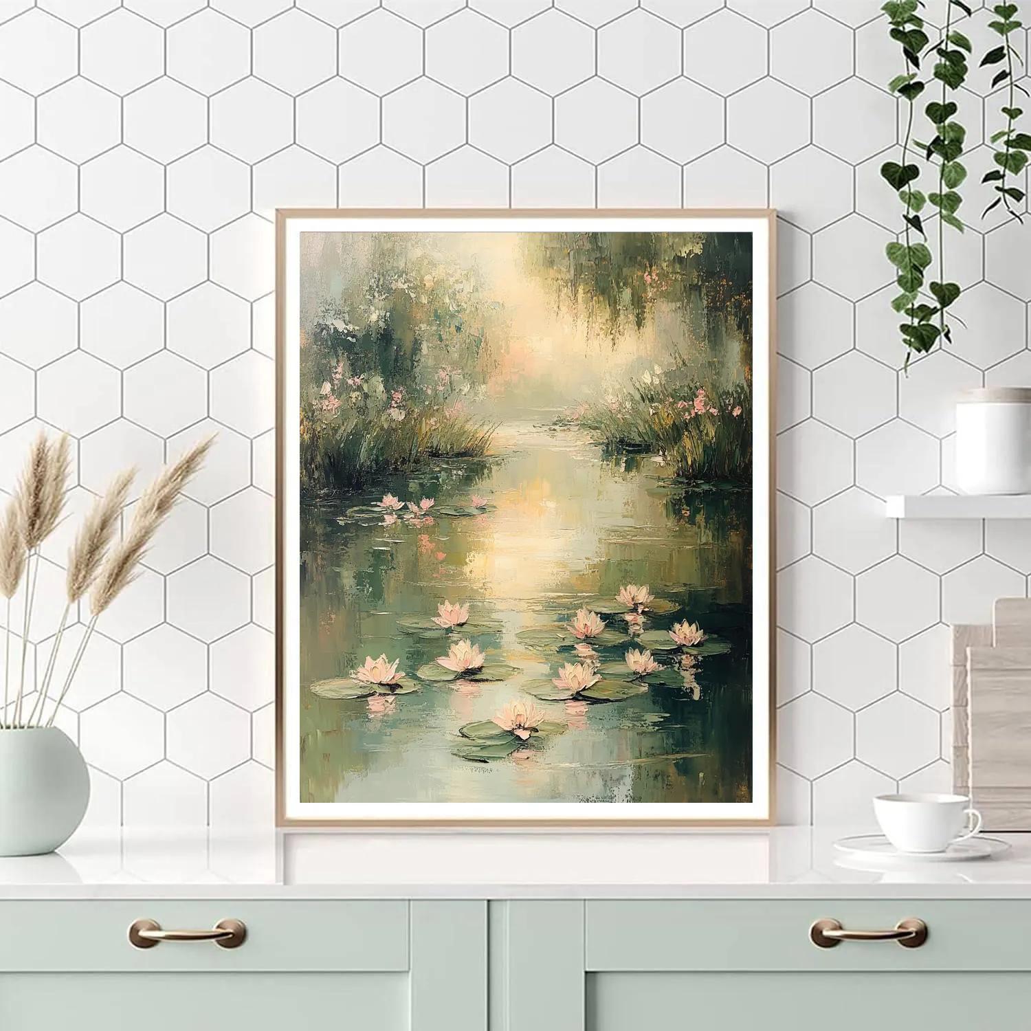 Edgar Degas Inspired Morning Light On Water Lilies Numbered painting kits