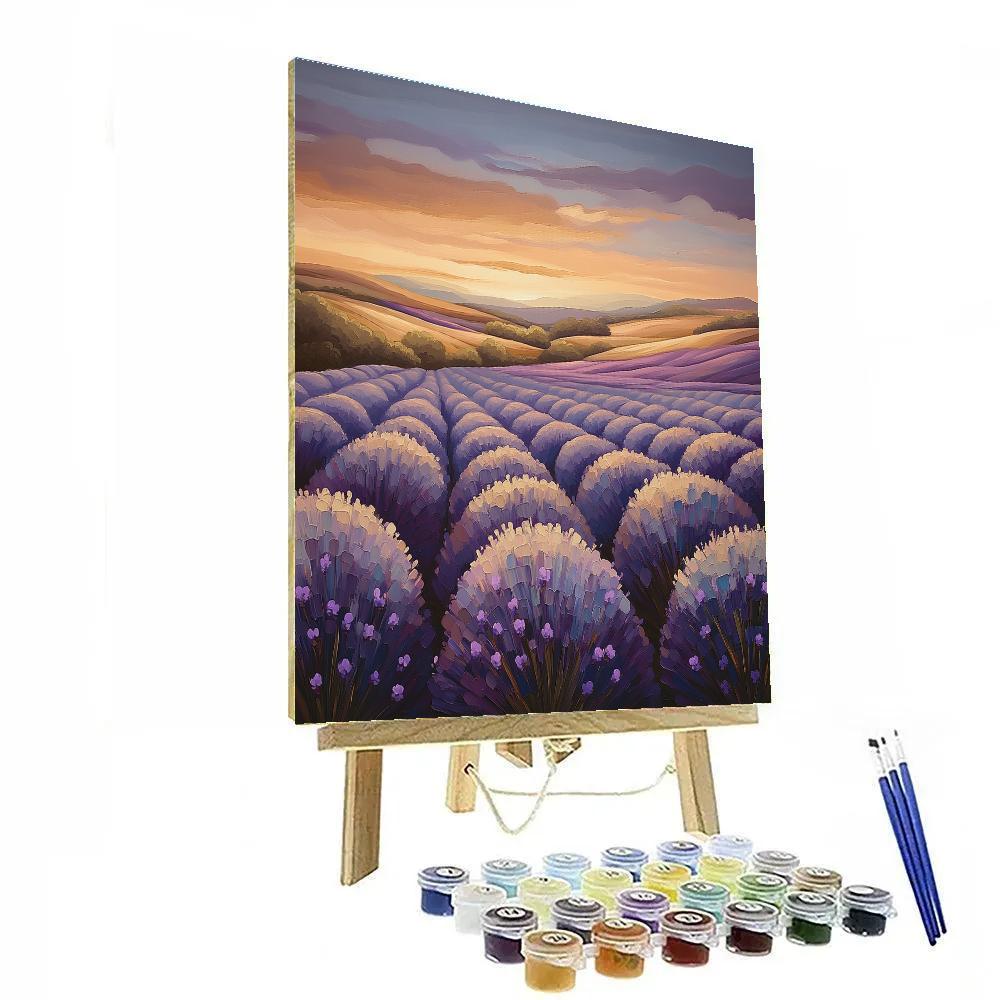 Edgar Degas Inspired Evening Glow Over Lavender Fields paint by numbers