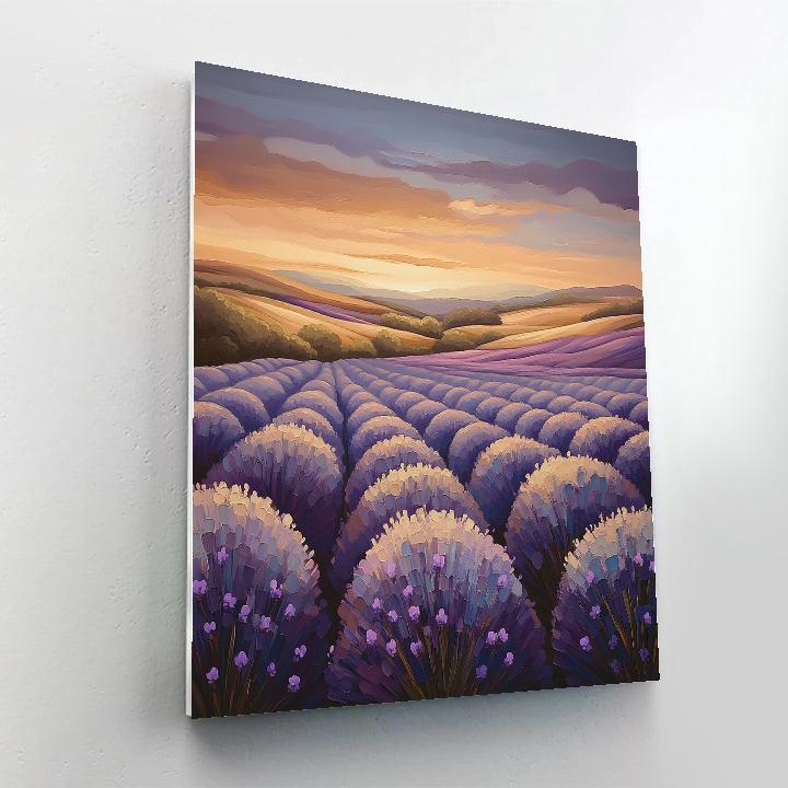 Edgar Degas Inspired Evening Glow Over Lavender Fields paint by numbers