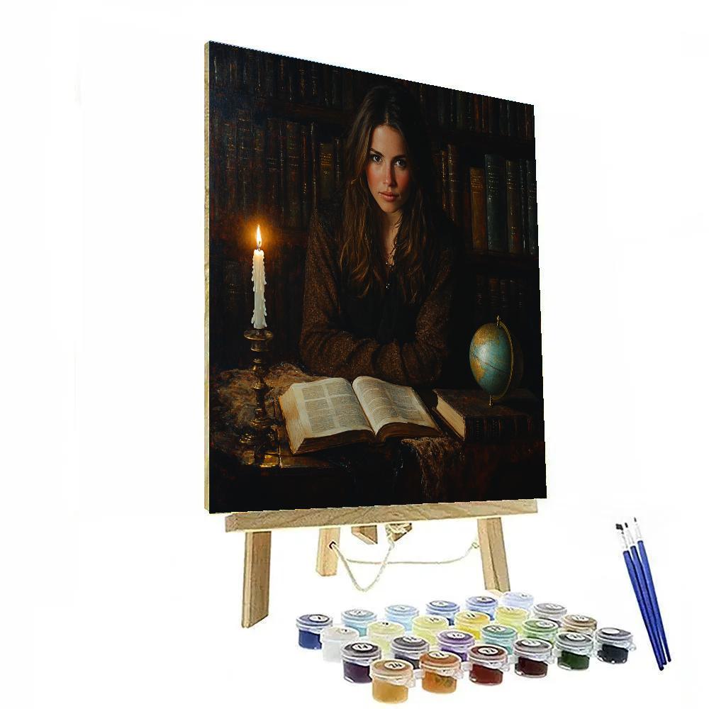 Rembrandt Inspired Candlelit Librarian Painting by numbers kit