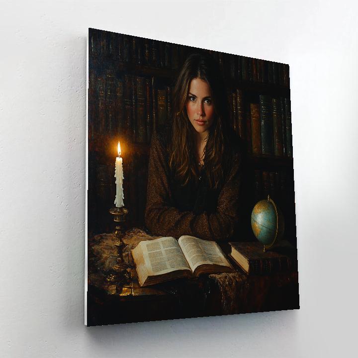 Rembrandt Inspired Candlelit Librarian Painting by numbers kit