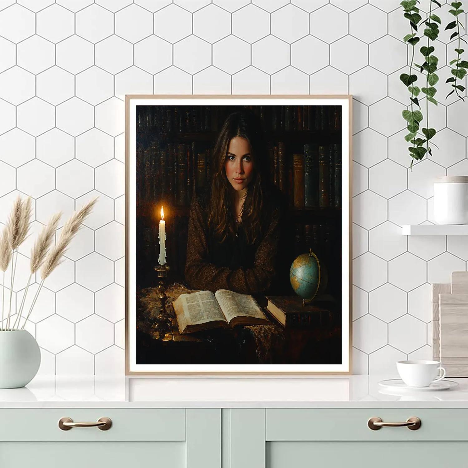 Rembrandt Inspired Candlelit Librarian Painting by numbers kit