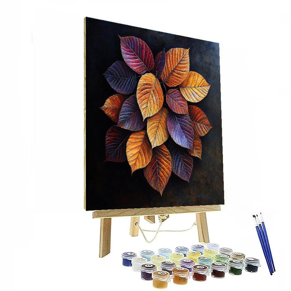 Caravaggio Inspired Autumn Leaf Cascade paint by color