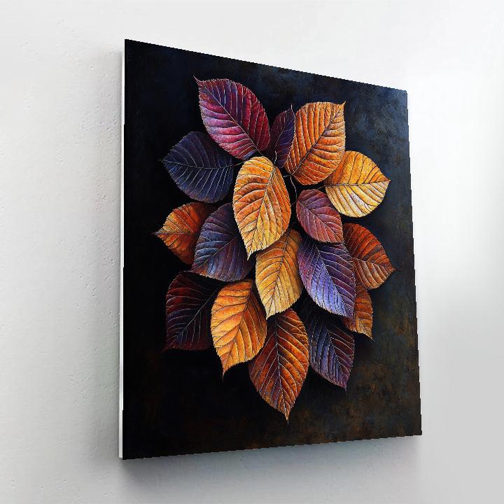 Caravaggio Inspired Autumn Leaf Cascade paint by color
