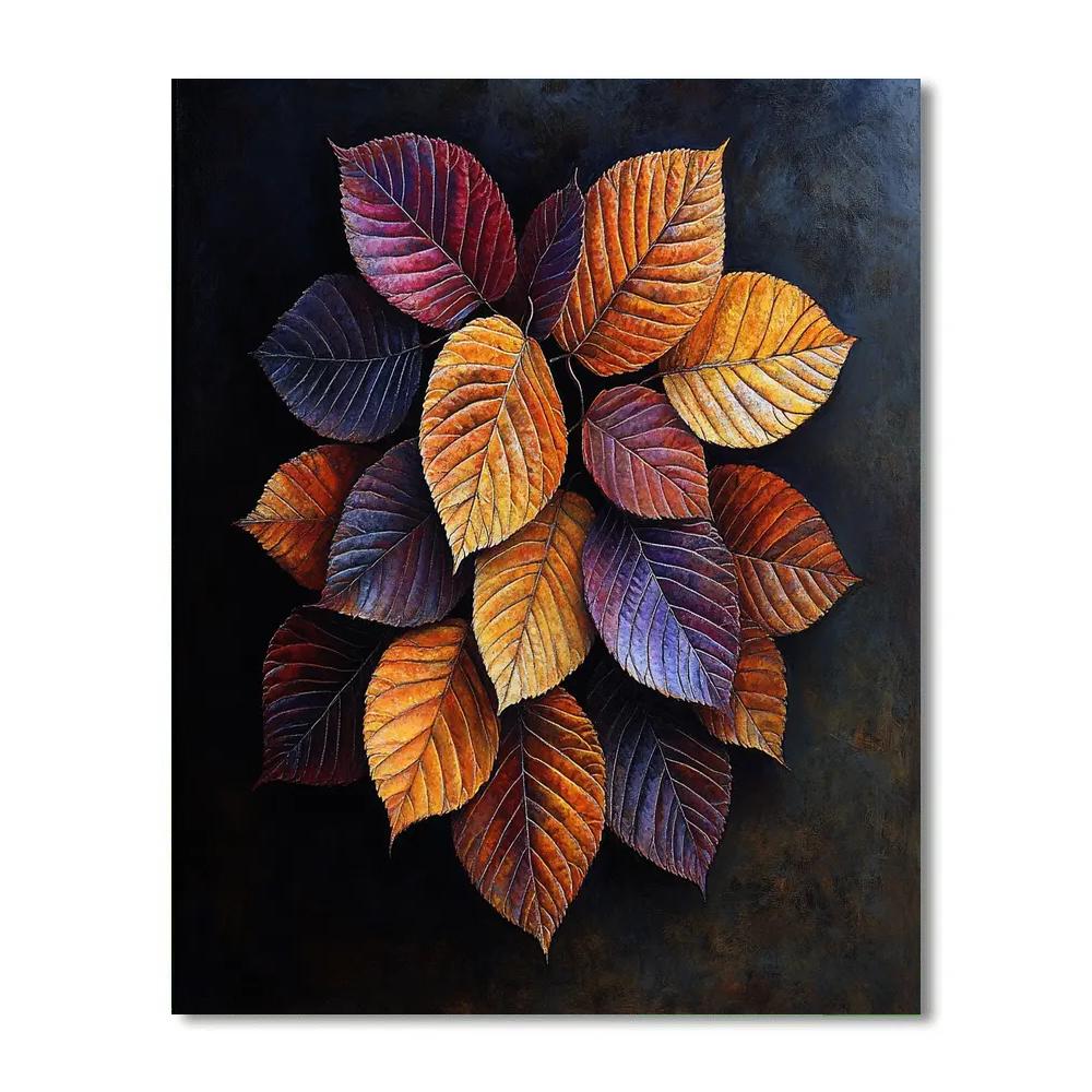 Caravaggio Inspired Autumn Leaf Cascade paint by color