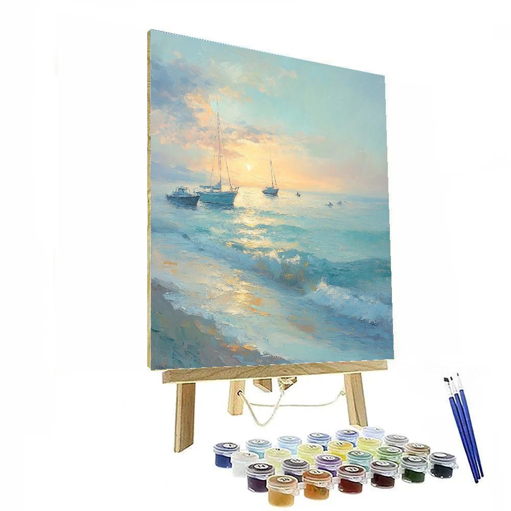 Claude Monet Inspired Seaside Morning paint by numbers