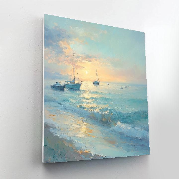 Claude Monet Inspired Seaside Morning paint by numbers