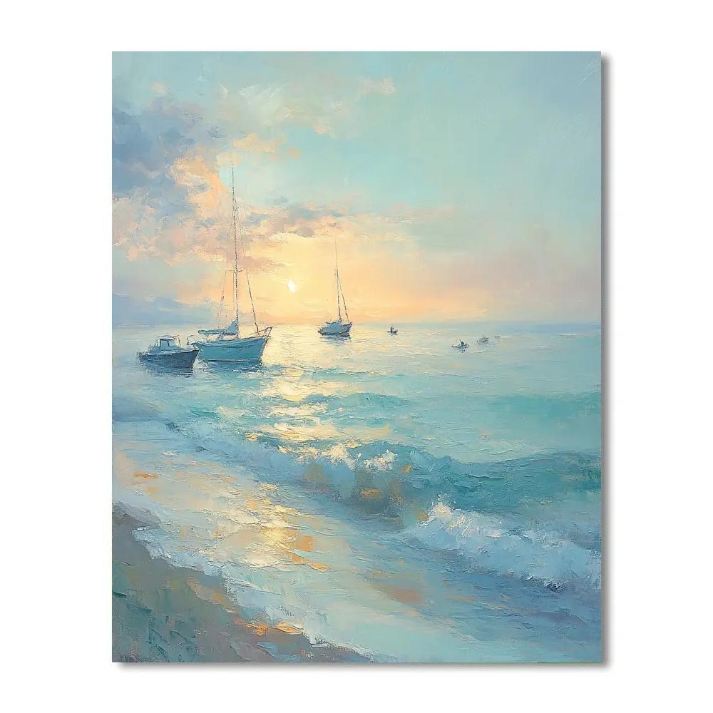 Claude Monet Inspired Seaside Morning paint by numbers