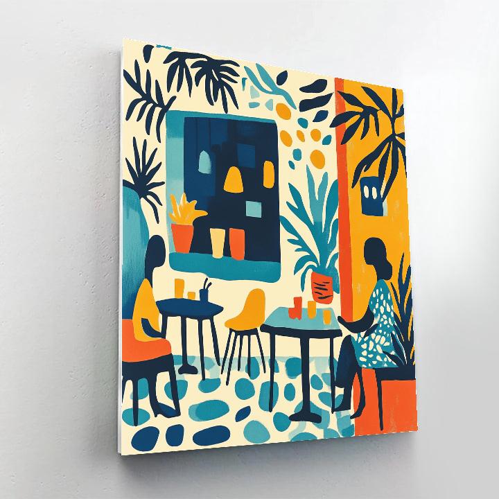 Henri Matisse Inspired Colorful Cafe Paint by numbers art