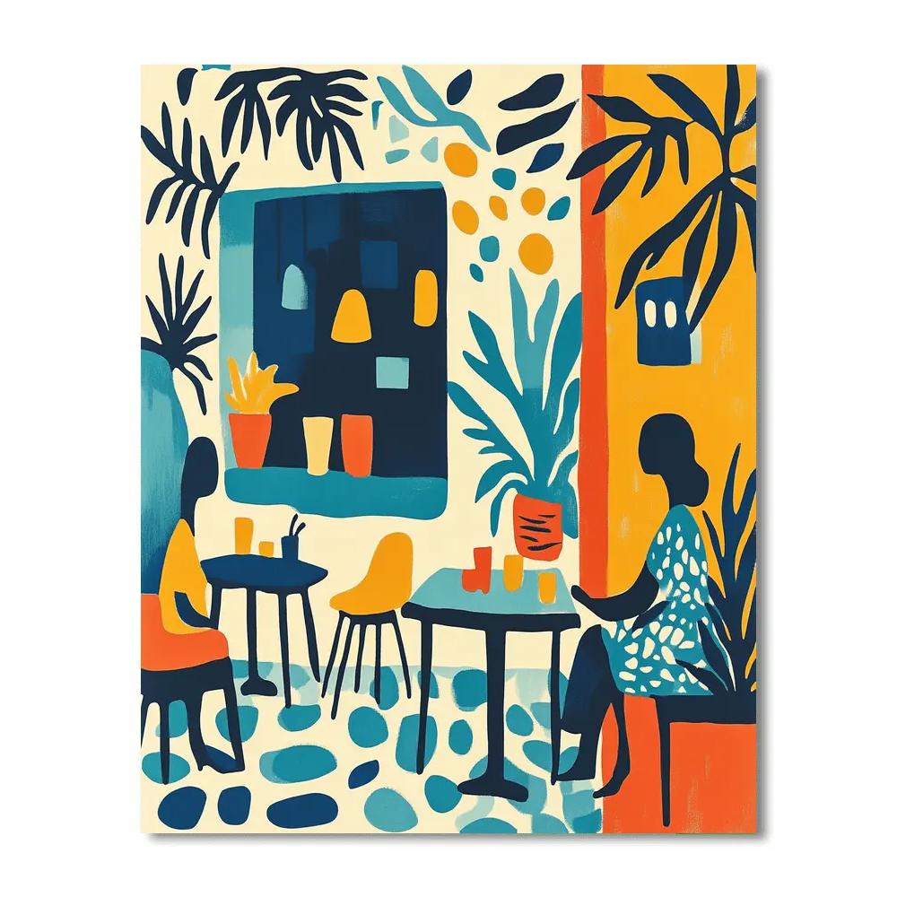Henri Matisse Inspired Colorful Cafe Paint by numbers art