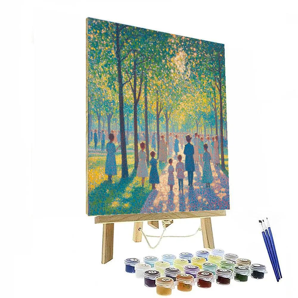 Seurat Inspired Sunlit Park painting number kit