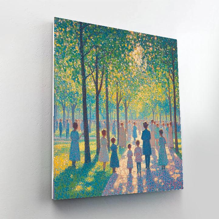 Seurat Inspired Sunlit Park painting number kit