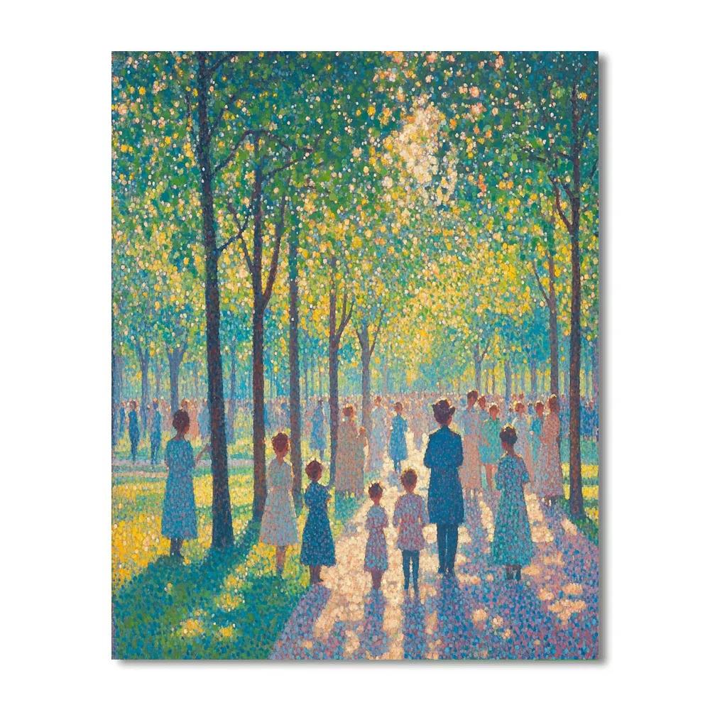 Seurat Inspired Sunlit Park painting number kit