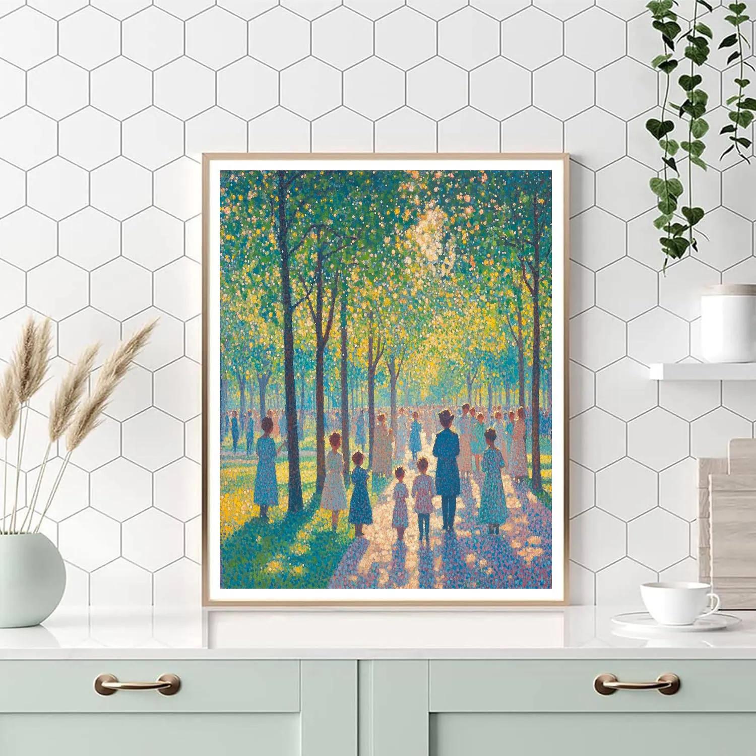 Seurat Inspired Sunlit Park painting number kit