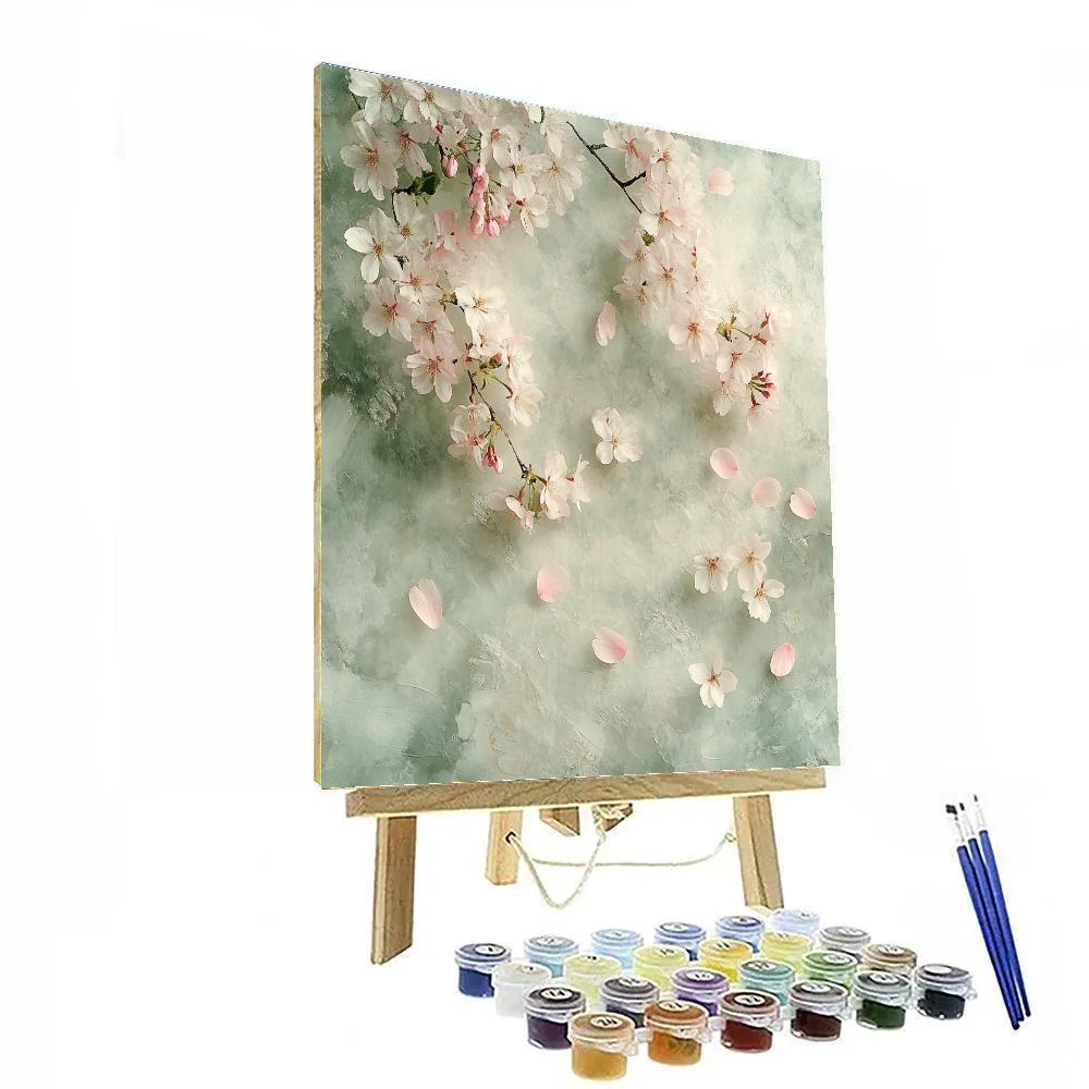 Edgar Degas Inspired Fluttering Cherry Blossoms Number painting