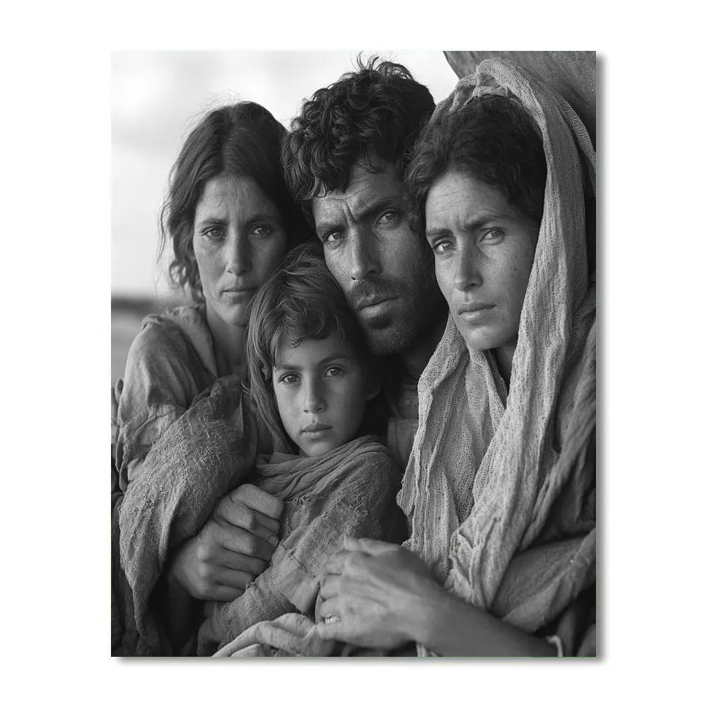 Dorothea Lange Inspired Migrant Family painting number kit