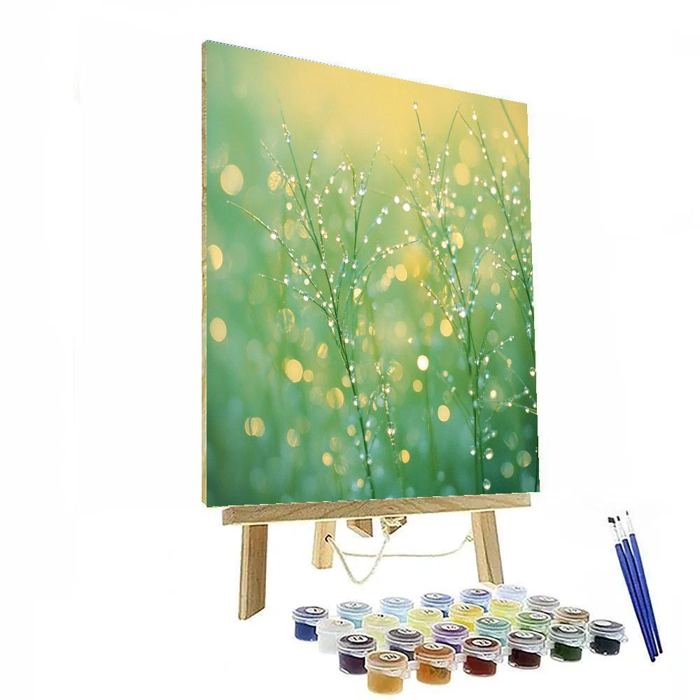 Edgar Degas Inspired Glimmering Dew On Grass Blades paint by numbers