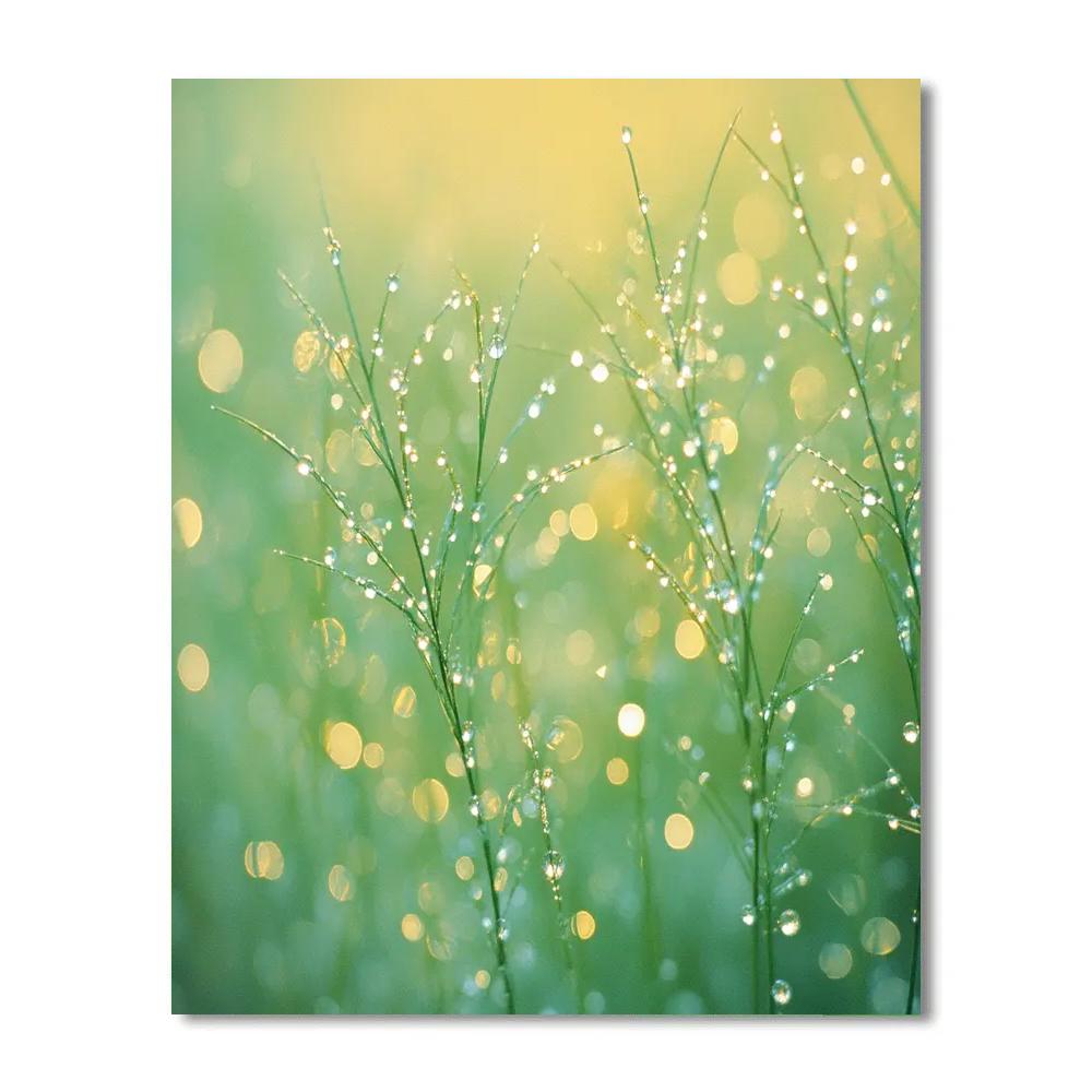 Edgar Degas Inspired Glimmering Dew On Grass Blades paint by numbers