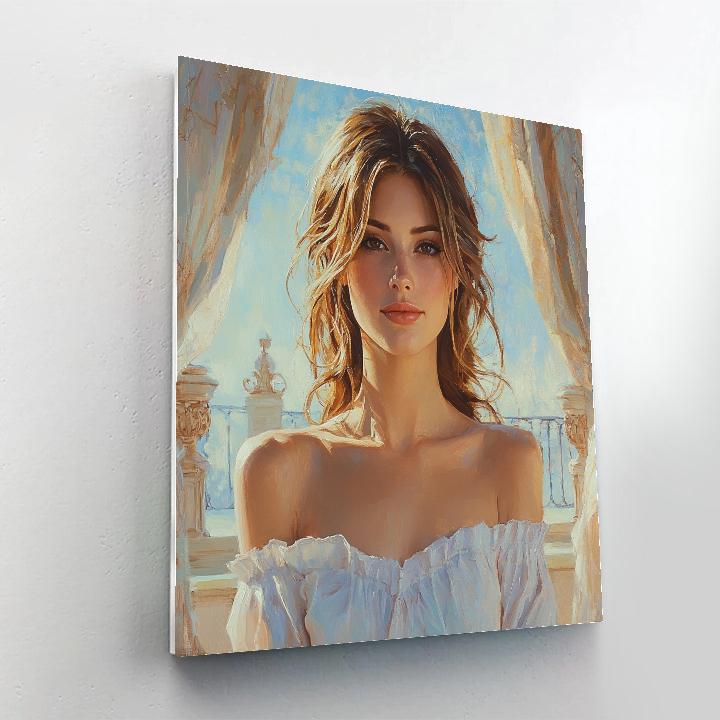 Raphael Inspired Courtly Portrait Number painting