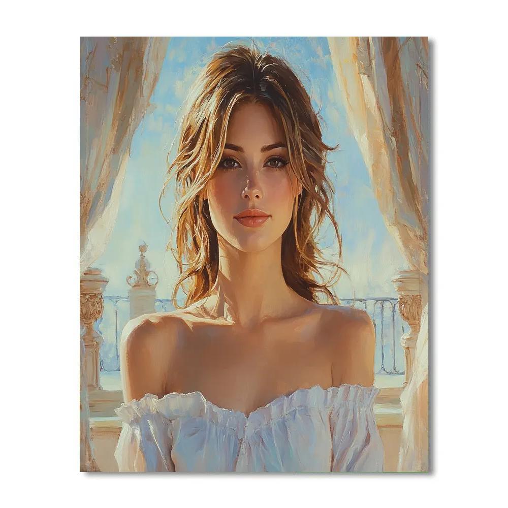 Raphael Inspired Courtly Portrait Number painting