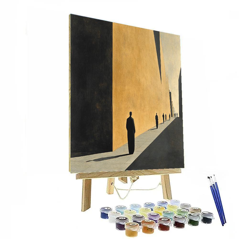 Giacometti Inspired Long Shadowed Street DIY paint by numbers