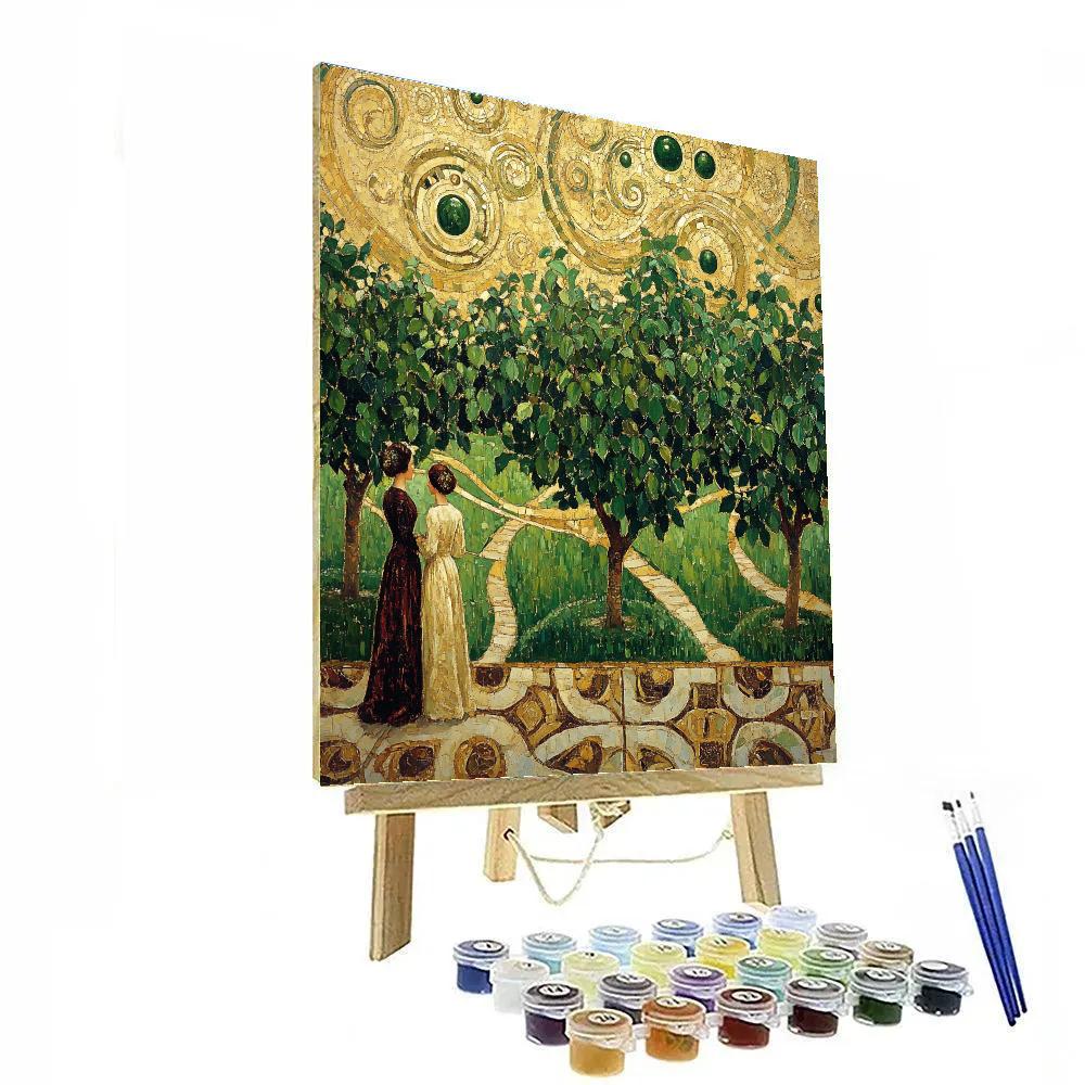 Klimt Inspired Orchard With Gold Painting by numbers kit