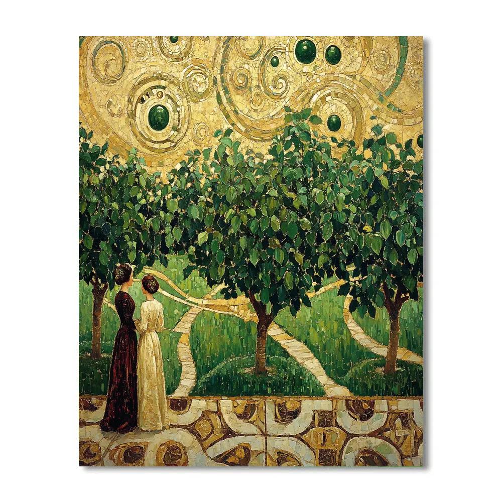 Klimt Inspired Orchard With Gold Painting by numbers kit
