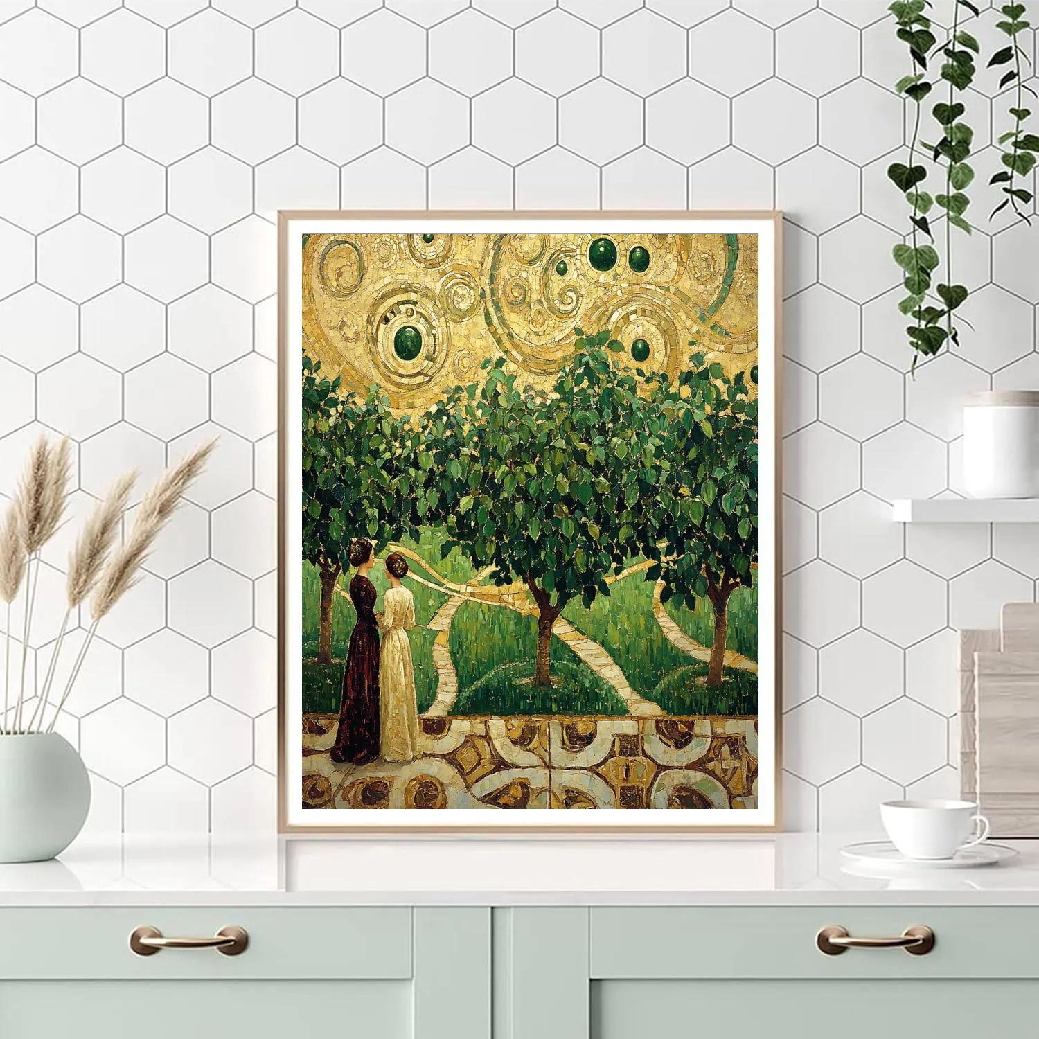 Klimt Inspired Orchard With Gold Painting by numbers kit