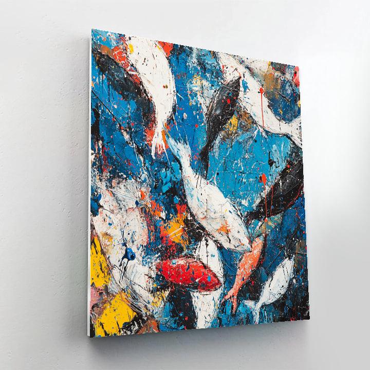 Pollock Inspired Fish Market painting number kit