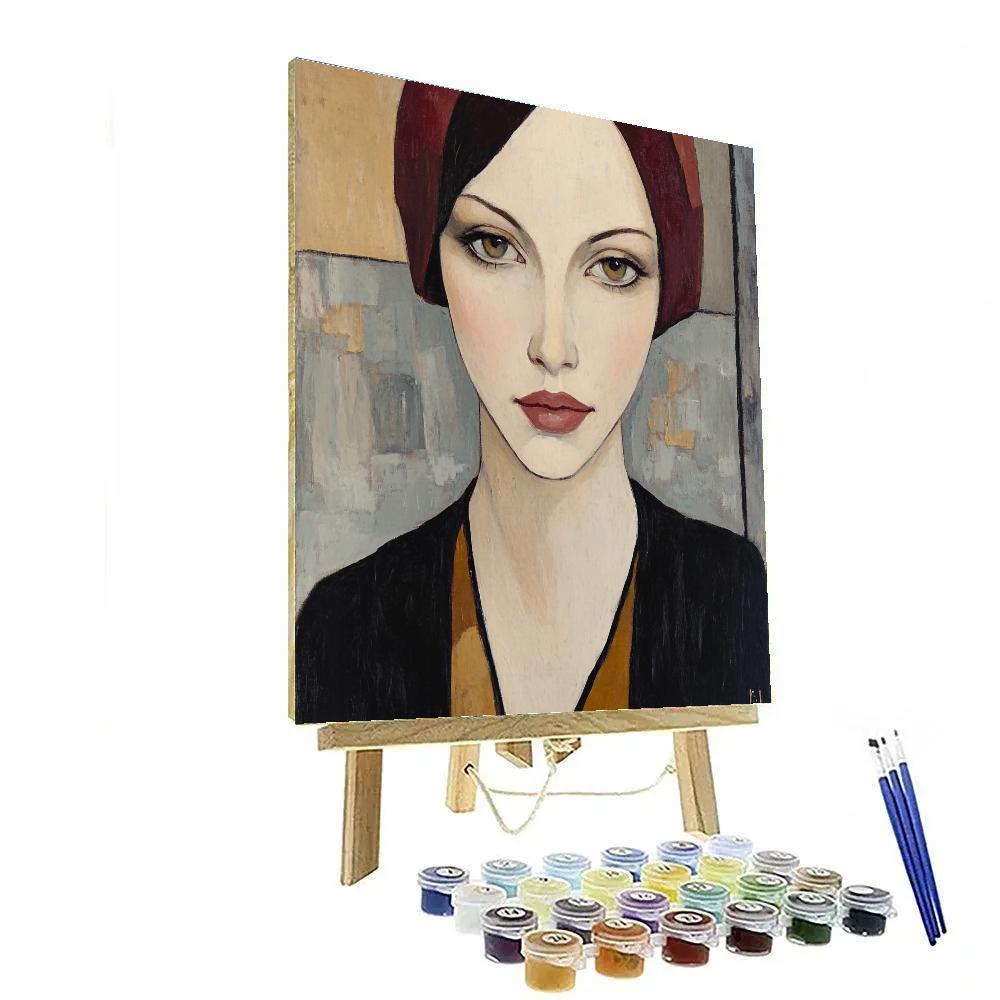 Modigliani Inspired Long Necked Portrait paint by numbers