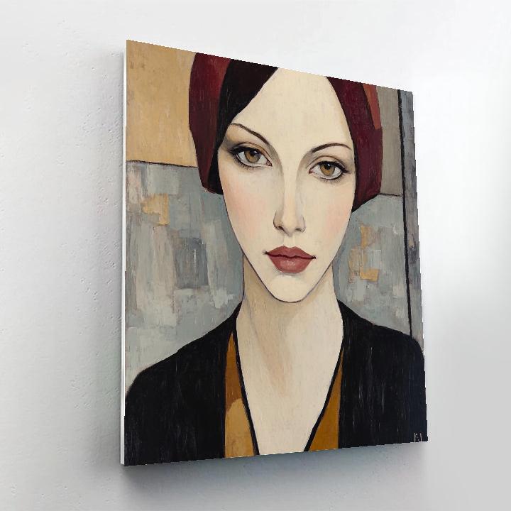 Modigliani Inspired Long Necked Portrait paint by numbers
