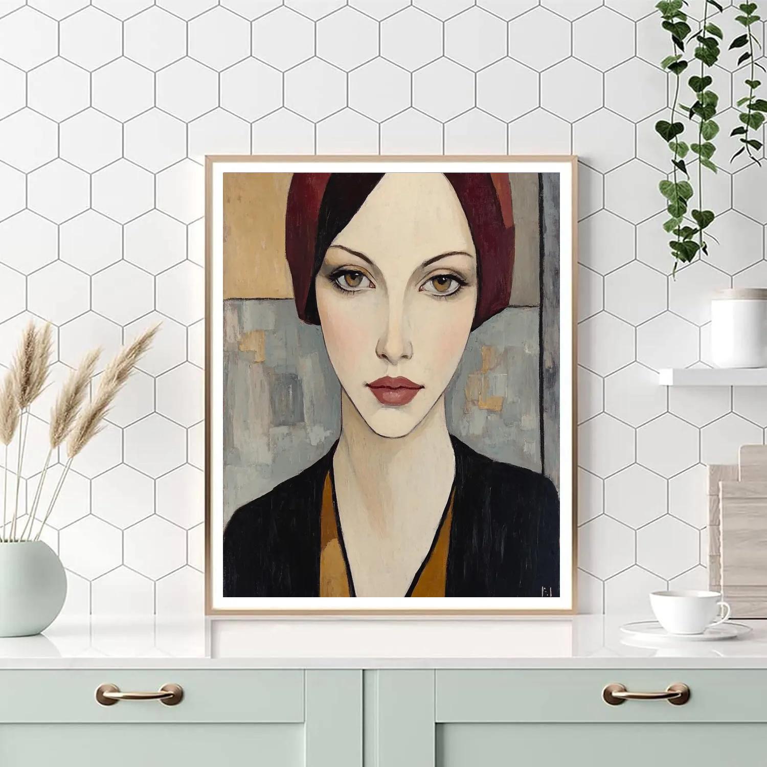 Modigliani Inspired Long Necked Portrait paint by numbers