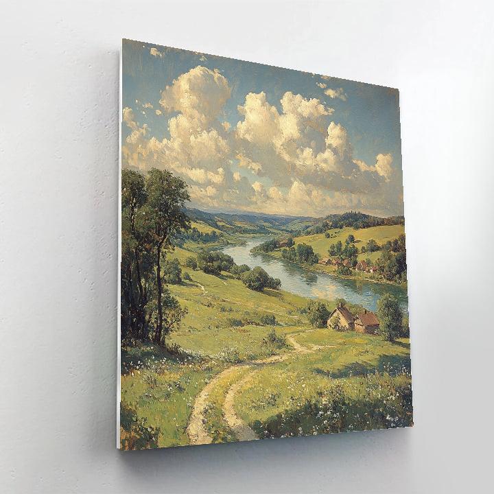 Constable Inspired River Valley paint by color