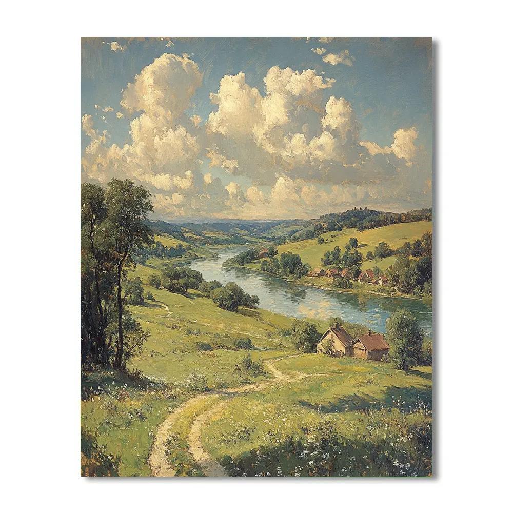 Constable Inspired River Valley paint by color
